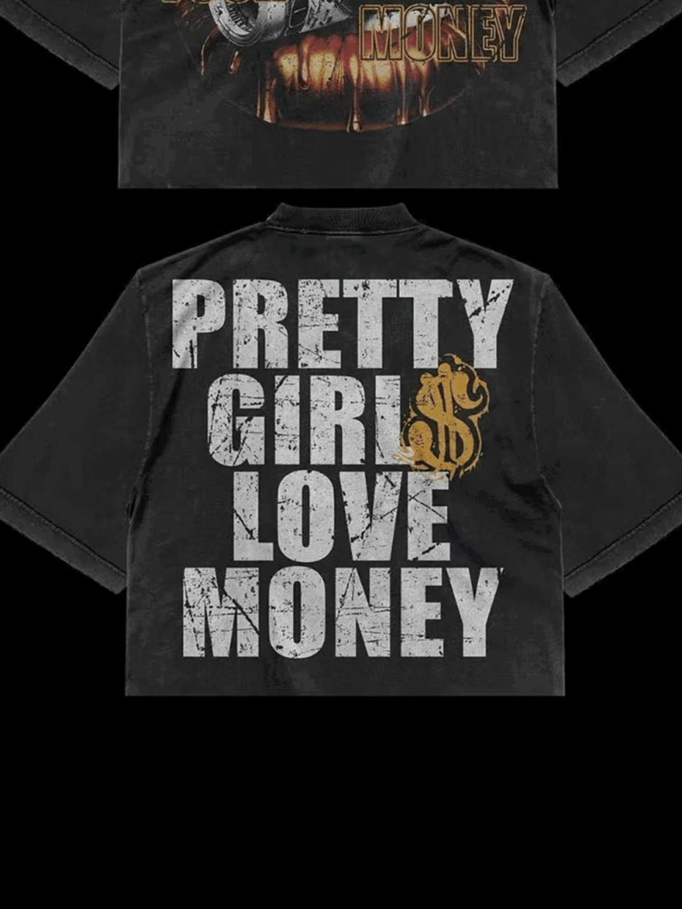 Women's Black Graphic T-Shirt - Soft 180g Pure Cotton Tee with Lips & Money Design ("Got Money, Pretty Love Money"), Round Neck Short Sleeve Shirt for Casual Everyday Outfits - Machine Washable Statement Top, Ladies T Shirts, Allseason Apparel, Edgy Print