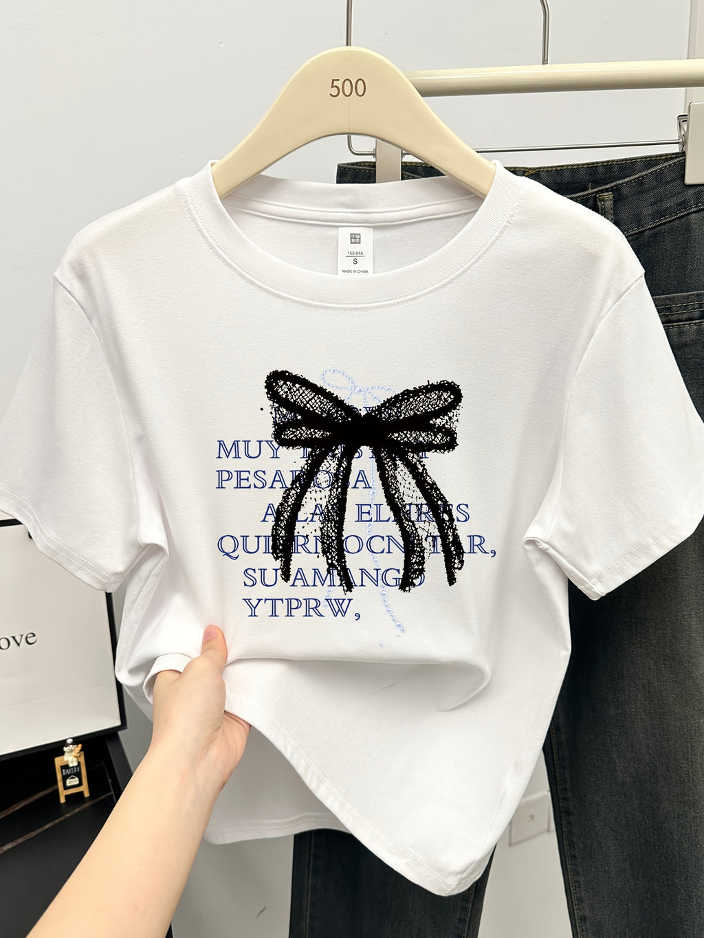 Women's Slim-Fit Retro Short Sleeve T-Shirt - Black Golden Foil "Paradise Question Your Vibe" Letter Print Top | Korean-Japanese Inspired Summer Casual Tee | Machine Washable, Ladies T Shirts, Clothing, Classic Round Neck, Easycare Material, Everyday