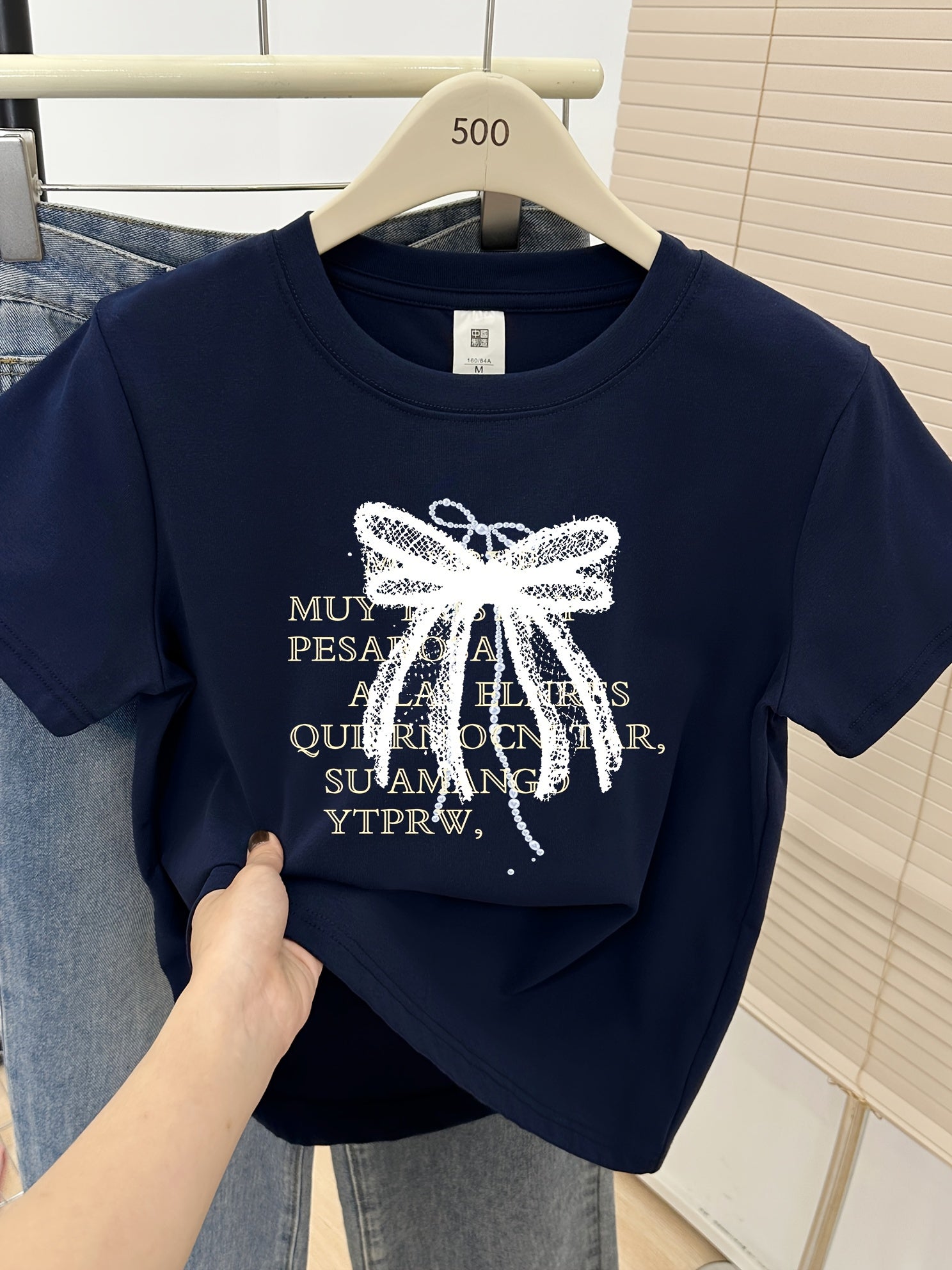 Women's Slim-Fit Retro Short Sleeve T-Shirt - Black Golden Foil "Paradise Question Your Vibe" Letter Print Top | Korean-Japanese Inspired Summer Casual Tee | Machine Washable, Ladies T Shirts, Clothing, Classic Round Neck, Easycare Material, Everyday
