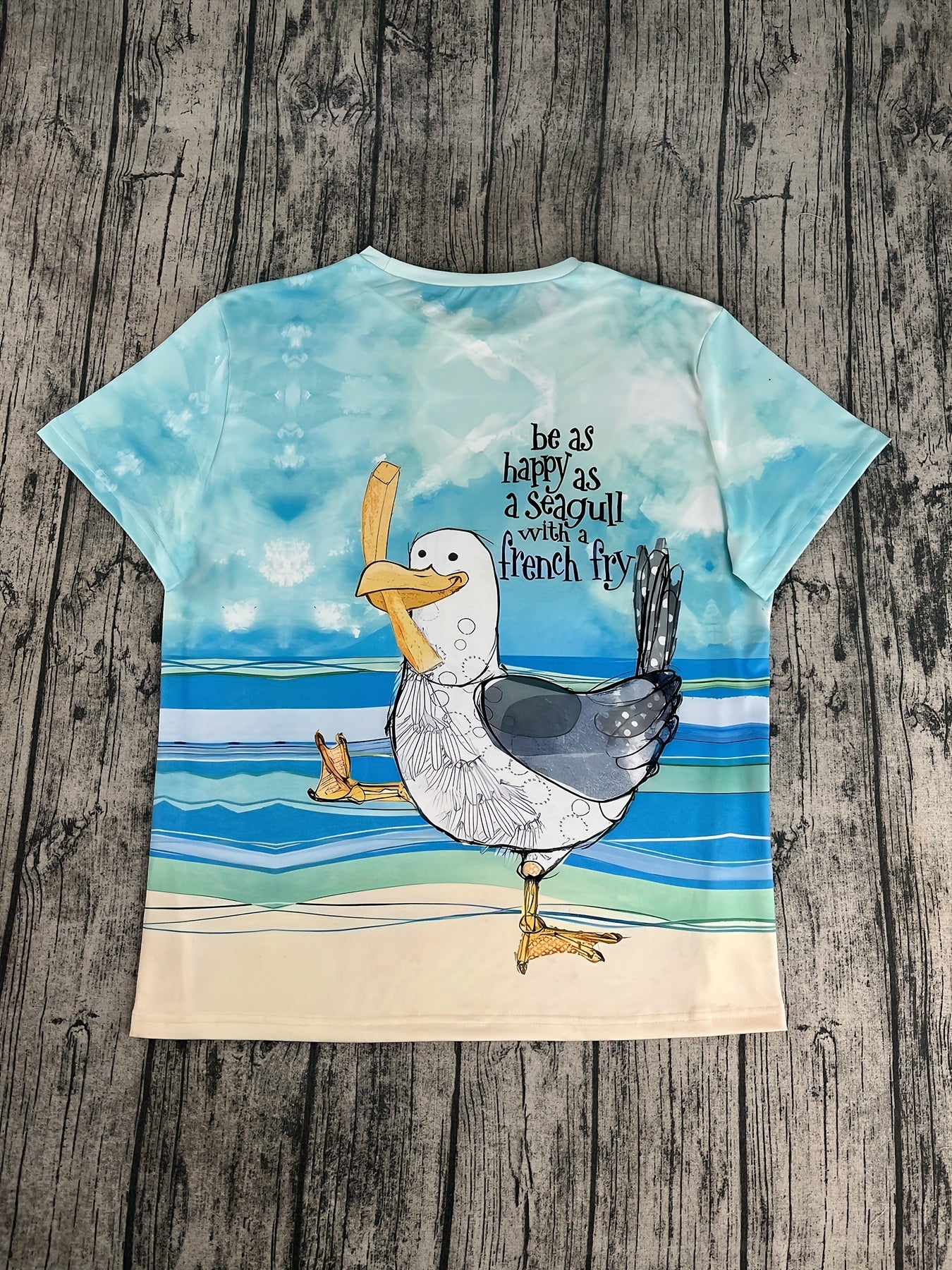 Breezy Cozy Women's Elegant Casual Short Sleeve Crewneck T-Shirt - Playful Duck Print with Fashion Glasses & French Fry Design, Breathable Polyester, 3D Digital Print, Machine Washable - Perfect for Spring & Summer, Duck T Shirt, Casual Attire, Playful